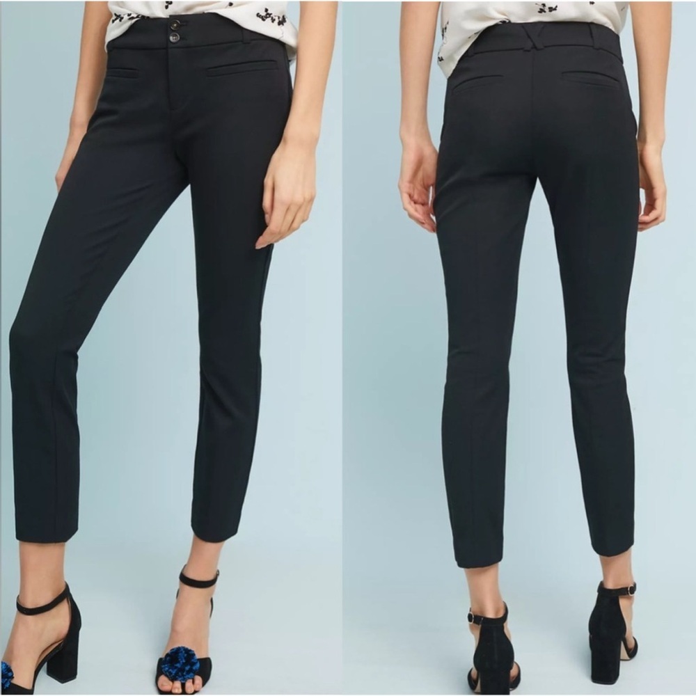 Anthropologie The Essential Slim Trousers Women's Black pants size 6 in black